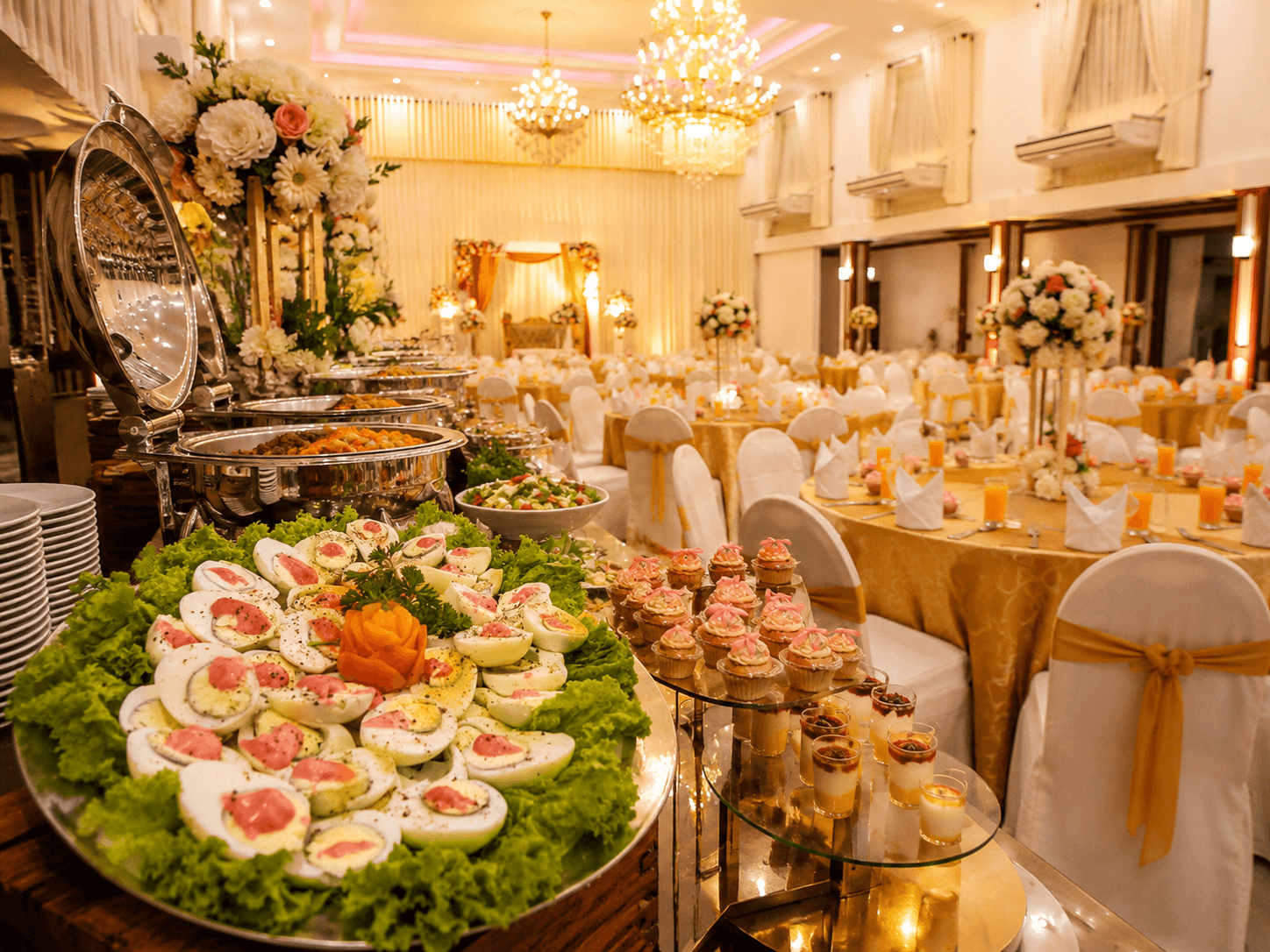 Dining and catering prepared for a celebration
